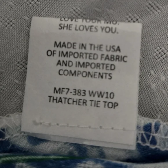 Show Me Your Mumu Floral Tunic Thatcher Tie Top White Blue Wisteria Print Small - Picture 10 of 12